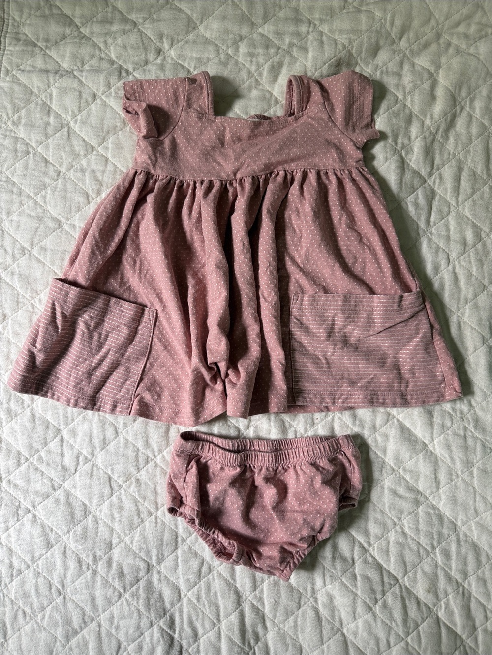 Vignette Toddler Pink Dot Dress with Bloomers size 12-18 months